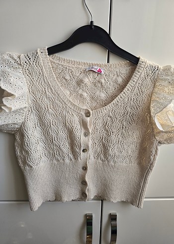 Beyaz Dantel Detaylı Bohem Kız Bolero - Görsel 5