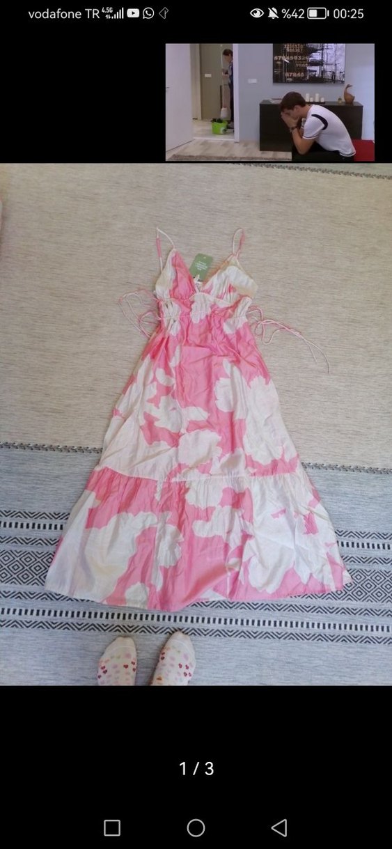 Pembe Bağlamalı Askılı Midi - Görsel 2