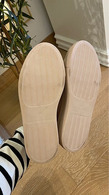 35 Beden pembe Renk Zara İncili Pudra Sneaker Ayakkabı