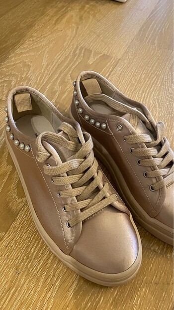 Zara Zara İncili Pudra Sneaker Ayakkabı