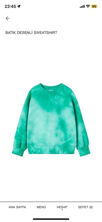 Zara Batik Desenli Sweatshirt