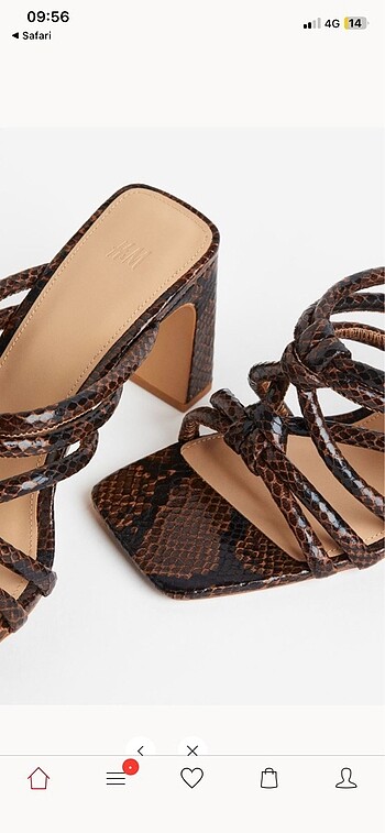 37 Beden kahverengi Renk H&M Topuklu Sandalet Terlik