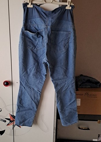 Lacivert Bel Detaylı Hamile Kot Pantolon - Görsel 4