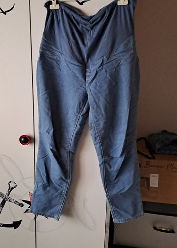 Lacivert Bel Detaylı Hamile Kot Pantolon - Görsel 2