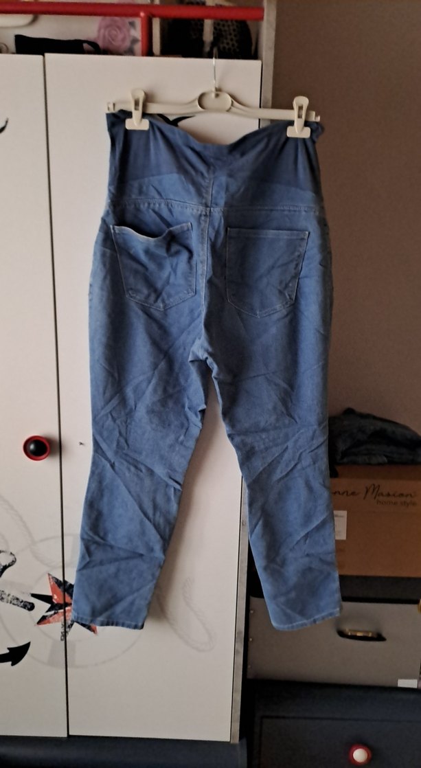 Lacivert Bel Detaylı Hamile Kot Pantolon - Görsel 3