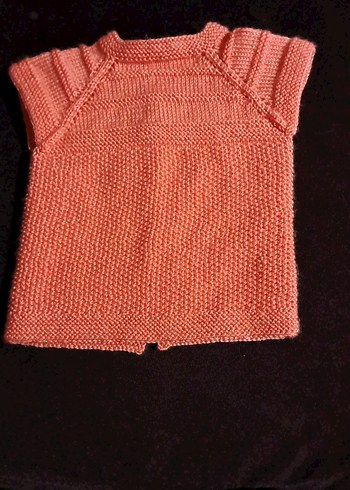 Kız Çocuk Pembe örgü Kolsuz Hırka - Görsel 3