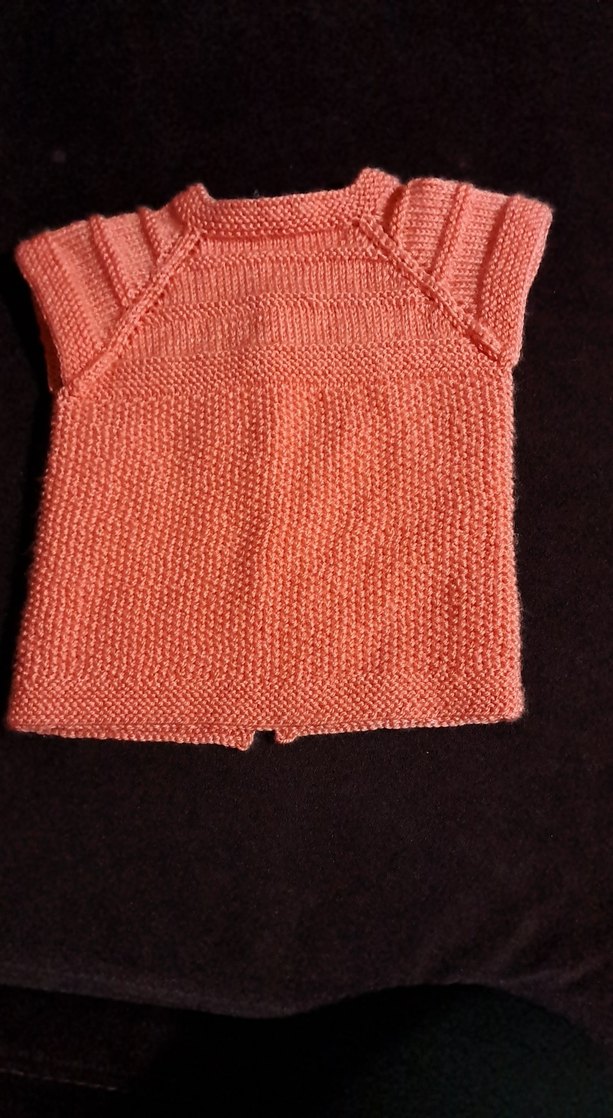 Kız Çocuk Pembe örgü Kolsuz Hırka - Görsel 3