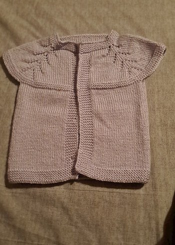 Kız Çocuk Bej Örgü Kolsuz Hırka - Görsel 2