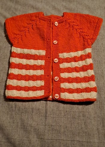 Kız Çocuk Renkli Örgü Kolsuz Hırka - Görsel 2