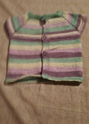 Kız Çocuk Çok Renkli Örgü Kolsuz Hırka - Görsel 2