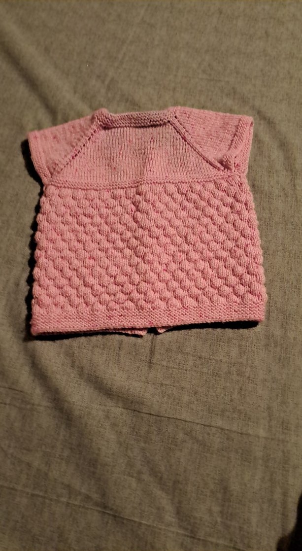 Kız Çocuk Pembe Örgü Kolsuz Hırka - Görsel 3