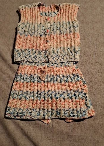 Kız Çocuk Bohem Örgü Kolsuz Takım - Görsel 2