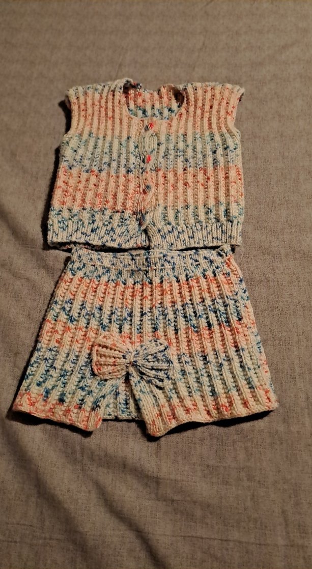 Kız Çocuk Bohem Örgü Kolsuz Takım - Görsel 3