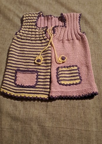 Kız Çocuk Pembe Bohem Örgü Süveter - Görsel 2