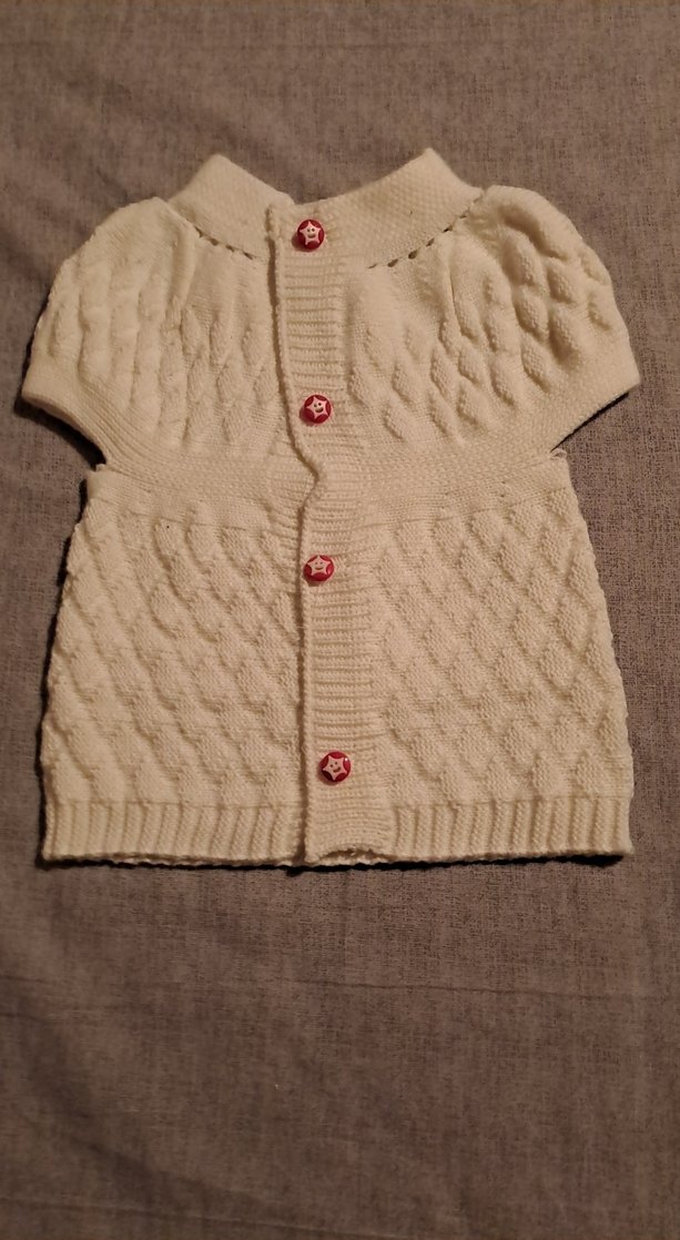 Kız Çocuk Kısa Kollu Örgü Hırka - Görsel 2