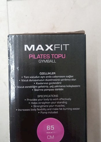 MaxFit Pembe Pilates Topu 65 cm - Görsel 2