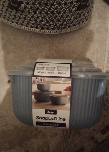 Dünya SnapLid Line Kare 3'lü Saklama Kabı Seti - Görsel 2