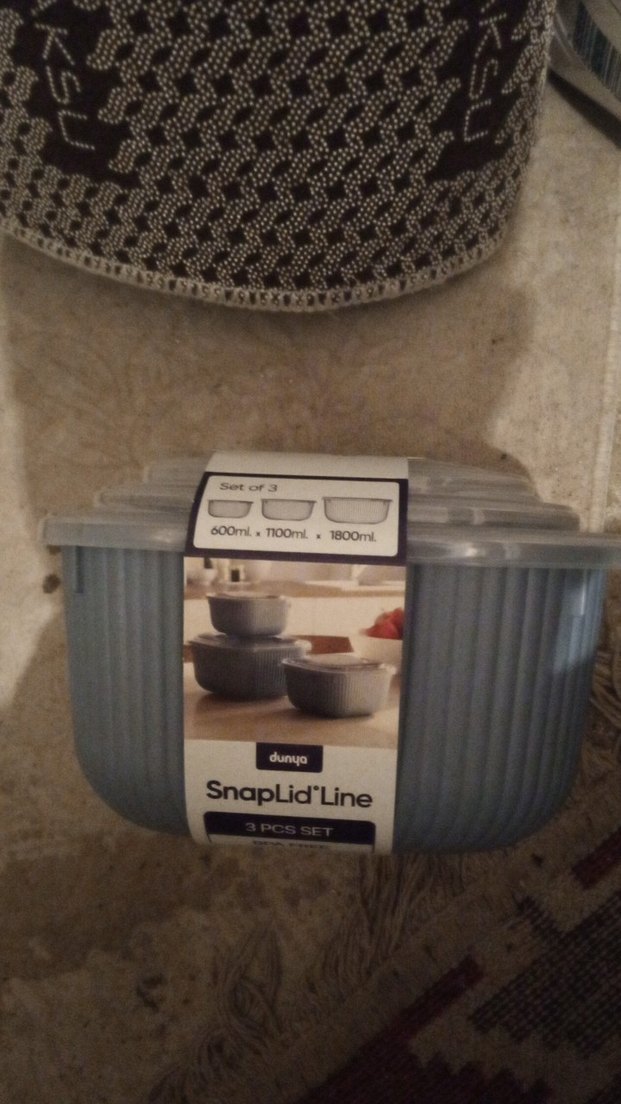 Dünya SnapLid Line Kare 3'lü Saklama Kabı Seti - Görsel 2