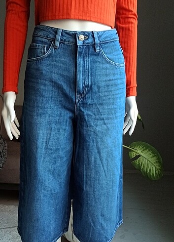 Massimo Dutti Geniş Paça Şort Jean