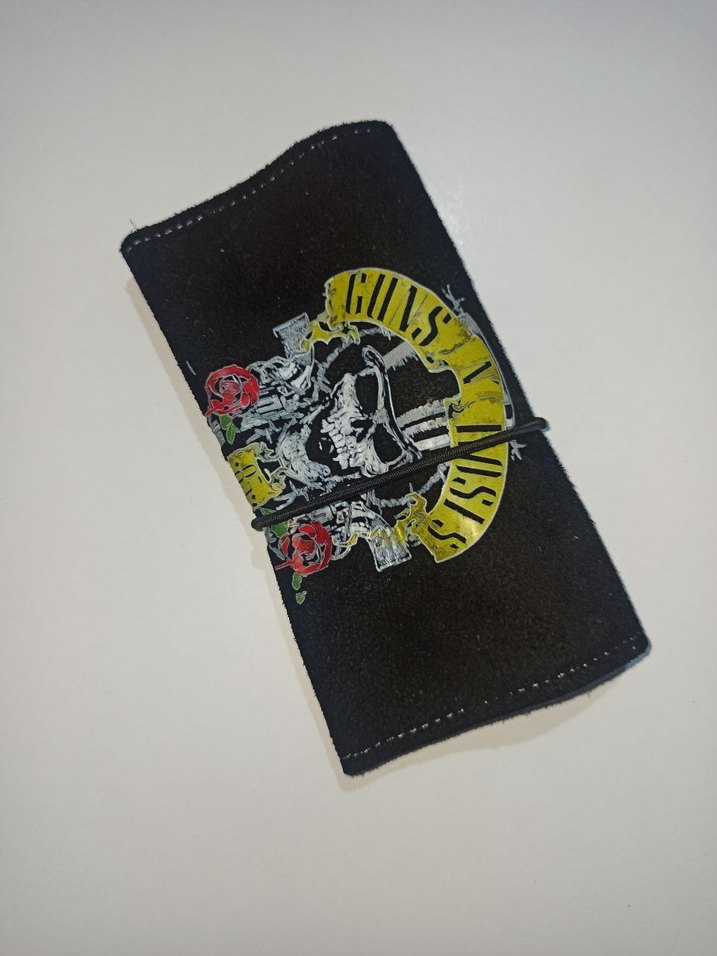 SİYAH Süet Deri tütün kesesi - Görsel 4