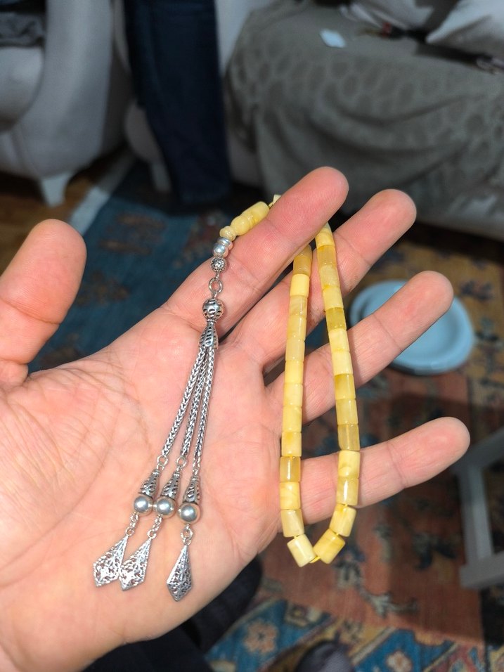 Erkekler için Parlak Altın Renkli Bohem Tesbih - Görsel 3