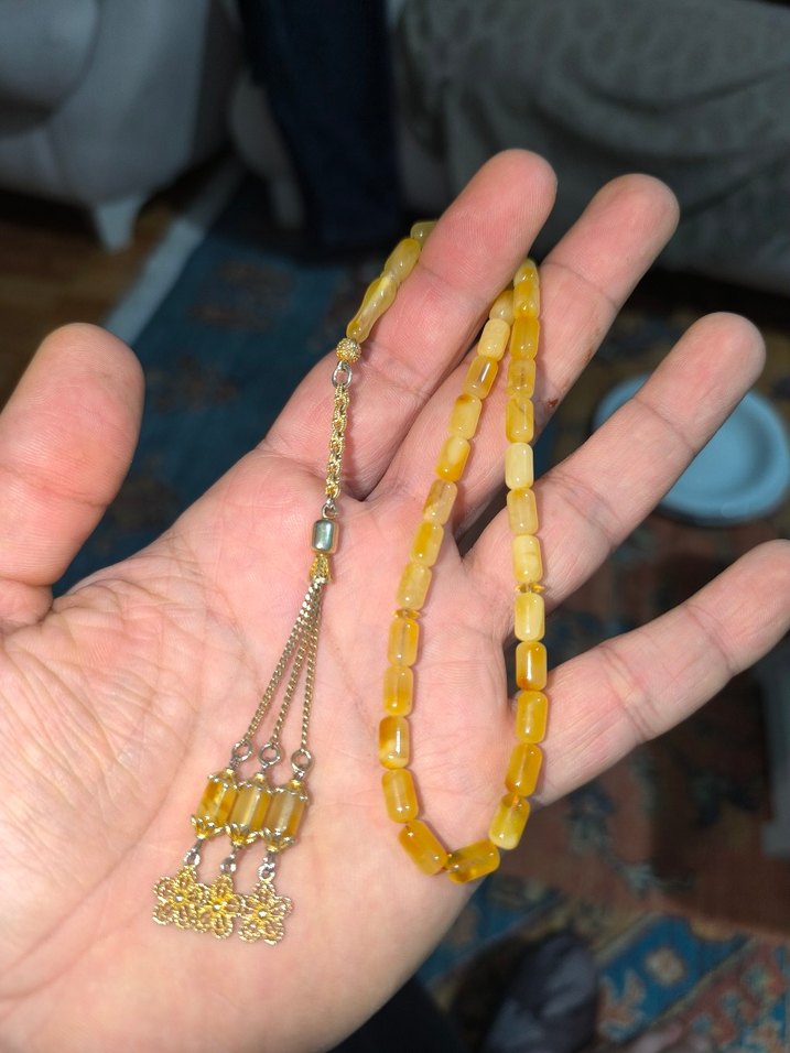 Erkekler için Parlak Altın Renkli Bohem Tesbih - Görsel 2