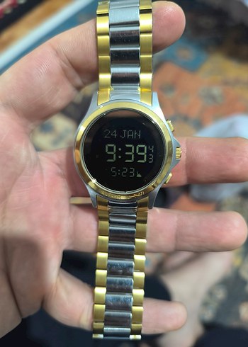 Altın ve Gri Dijital erkek Saati - Görsel 5