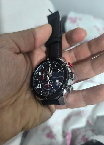 Siyah Deri Kayışlı Renkli Erkek Biker Saat - Görsel 3