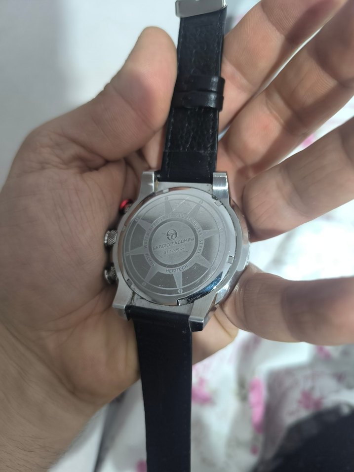 Siyah Deri Kayışlı Renkli Erkek Biker Saat - Görsel 4