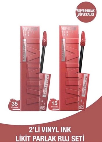 Maybelline superstay ruj 35 cheeky ve 15 peachy 