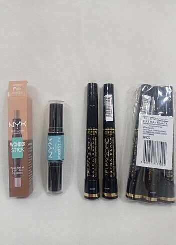 Kontür aydınlatıcı ve loreal paris teleskopik maskara 