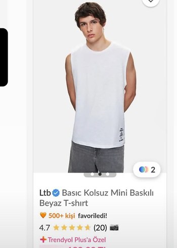 Ltb Basic Kolsuz Mini Baskılı Beyaz T-shirt