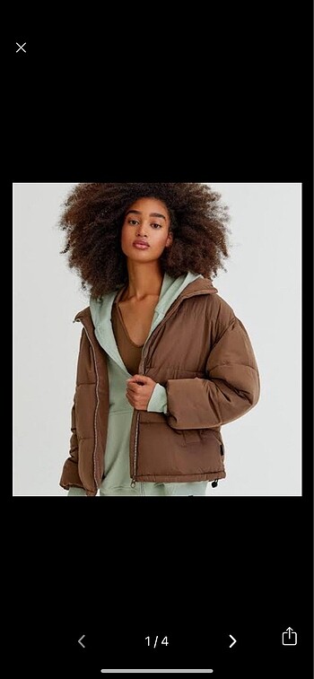 pull&bear kahverengi şişme mont