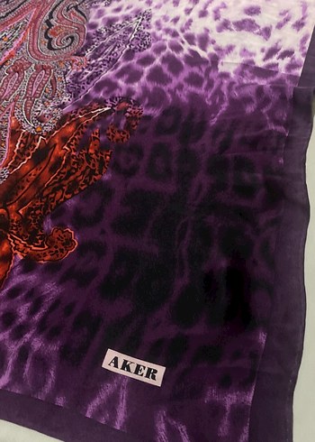 Aker marka Eşarp Bohem Tarz Mor Kadın Fular olarakta kullanlablr - Görsel 2