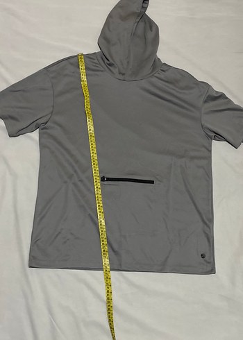 Gri Kısa Kollu Yüksek Yakalı erkek ve bayan kullanacağTişört - Görsel 6