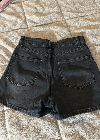 Siyah Kadın Mini Denim Şort - Görsel 2
