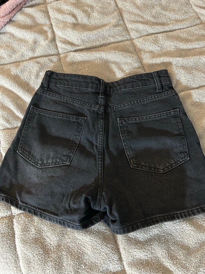Siyah Kadın Mini Denim Şort - Görsel 2