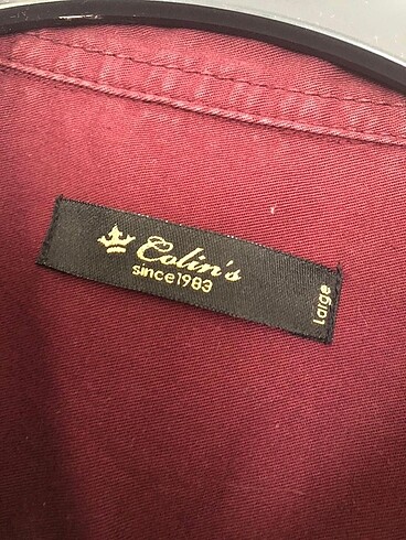 l Beden bordo Renk Colins Yaka Detaylı Bordo Gömlek