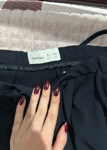 Lacivert Dökümlü Kadın Kumaş Pantolon - Görsel 2