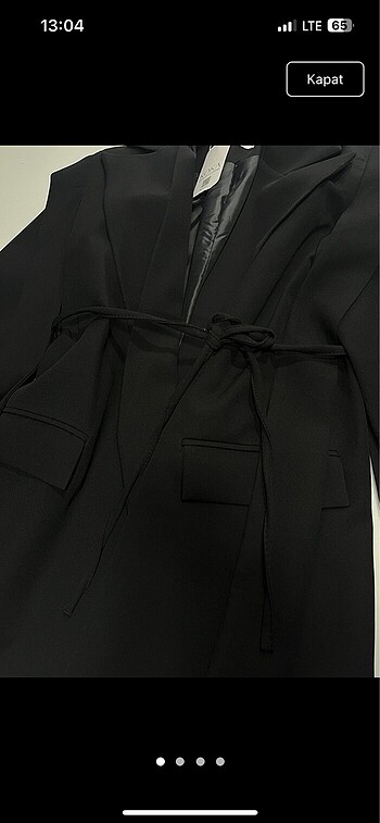 m Beden blazer ceket siyah ipli oversize