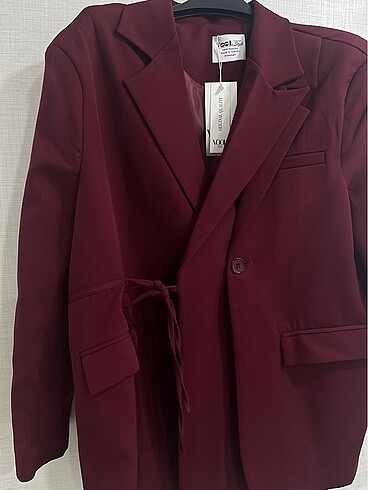 universal Beden bordo Renk tasarım detay blazer standart