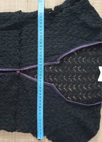 Kız Çocuk Siyah Dantelli V Yaka Bolero /Hırka 
Ölçü Resimde - Görsel 2