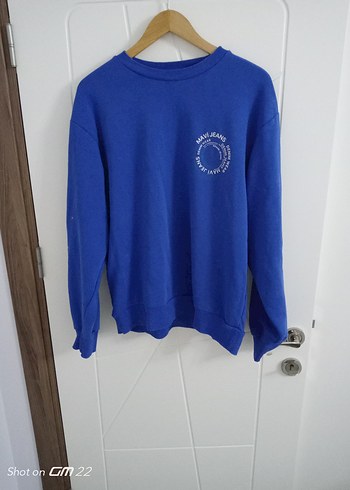 Mavi Erkek Sweatshirt Uzun Kollu Rahat Kesim Defolu - Görsel 3