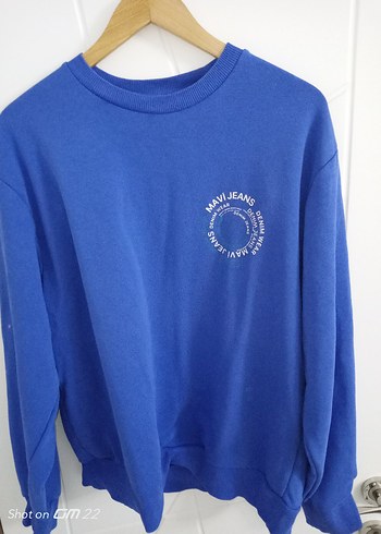 Mavi Erkek Sweatshirt Uzun Kollu Rahat Kesim Defolu - Görsel 13