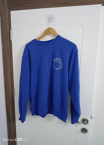 Mavi Erkek Sweatshirt Uzun Kollu Rahat Kesim Defolu - Görsel 2