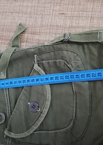 LTB Düğmeli Koyu Yeşil Mini Kadın Şort Ölçüsü Resimde - Görsel 4