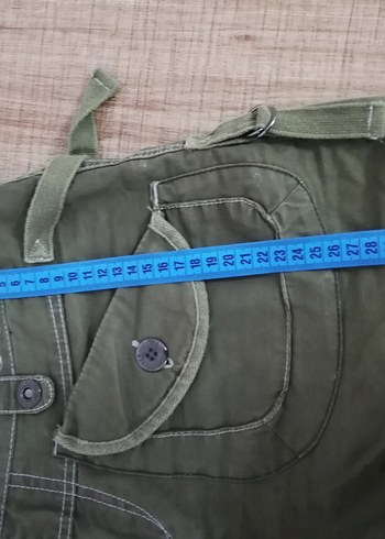 LTB Düğmeli Koyu Yeşil Mini Kadın Şort Ölçüsü Resimde - Görsel 3