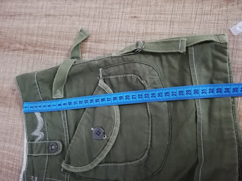 LTB Düğmeli Koyu Yeşil Mini Kadın Şort Ölçüsü Resimde - Görsel 4