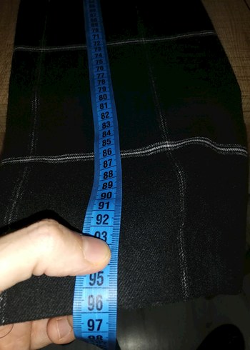 Kadın Siyah Kareli Kumaş Pantolon - Görsel 14