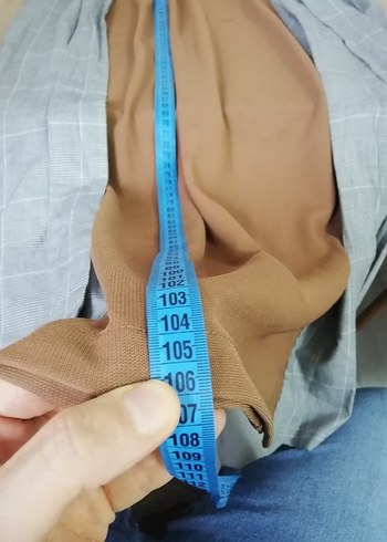 ZARA Uzun Kollu Gri ve Kahverengi Kadın Elbise - Görsel 4